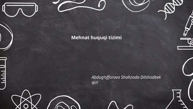 Mehnat huquqi tizimi 1
