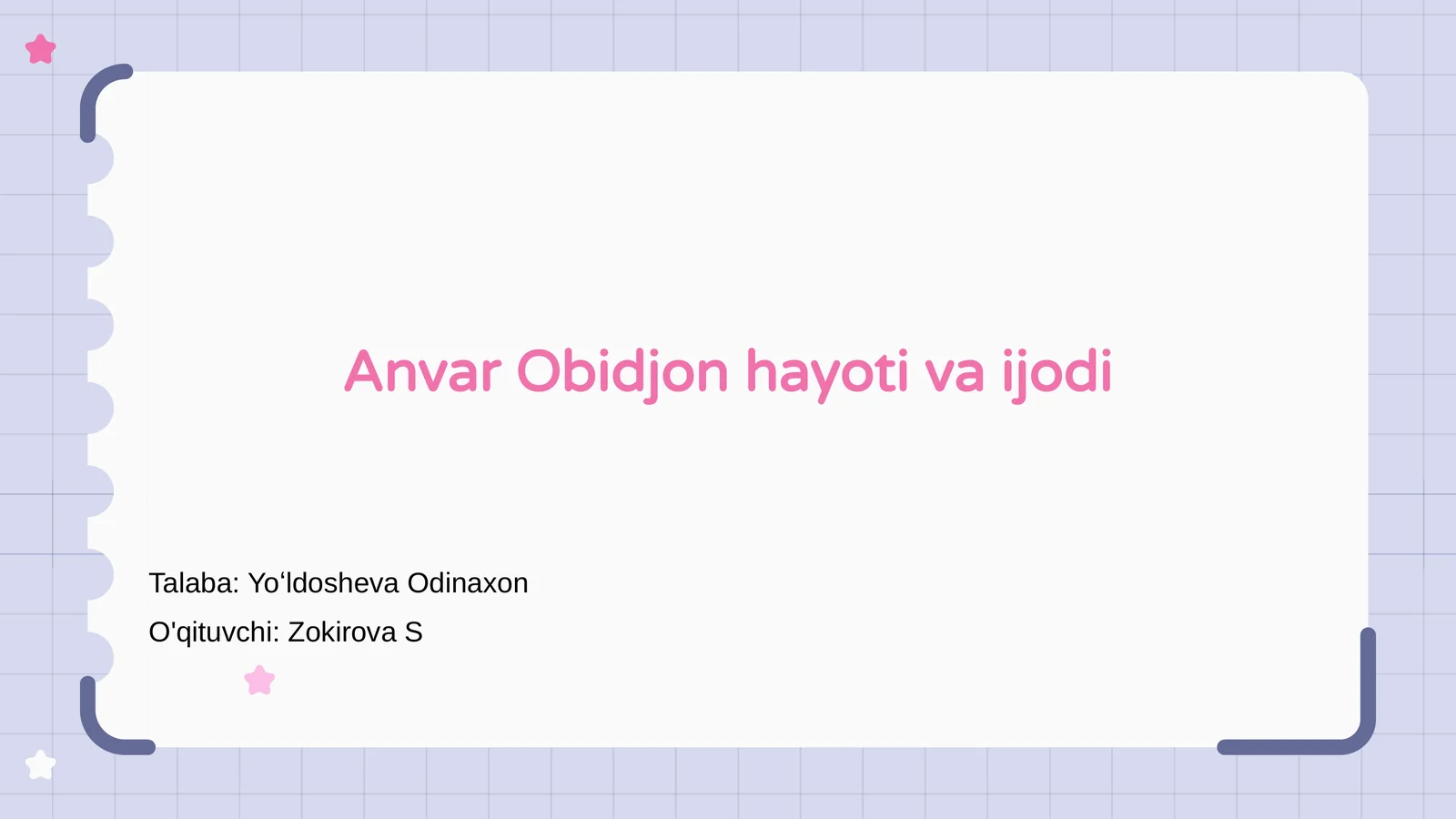 Anvar Obidjon hayoti va ijodi 1