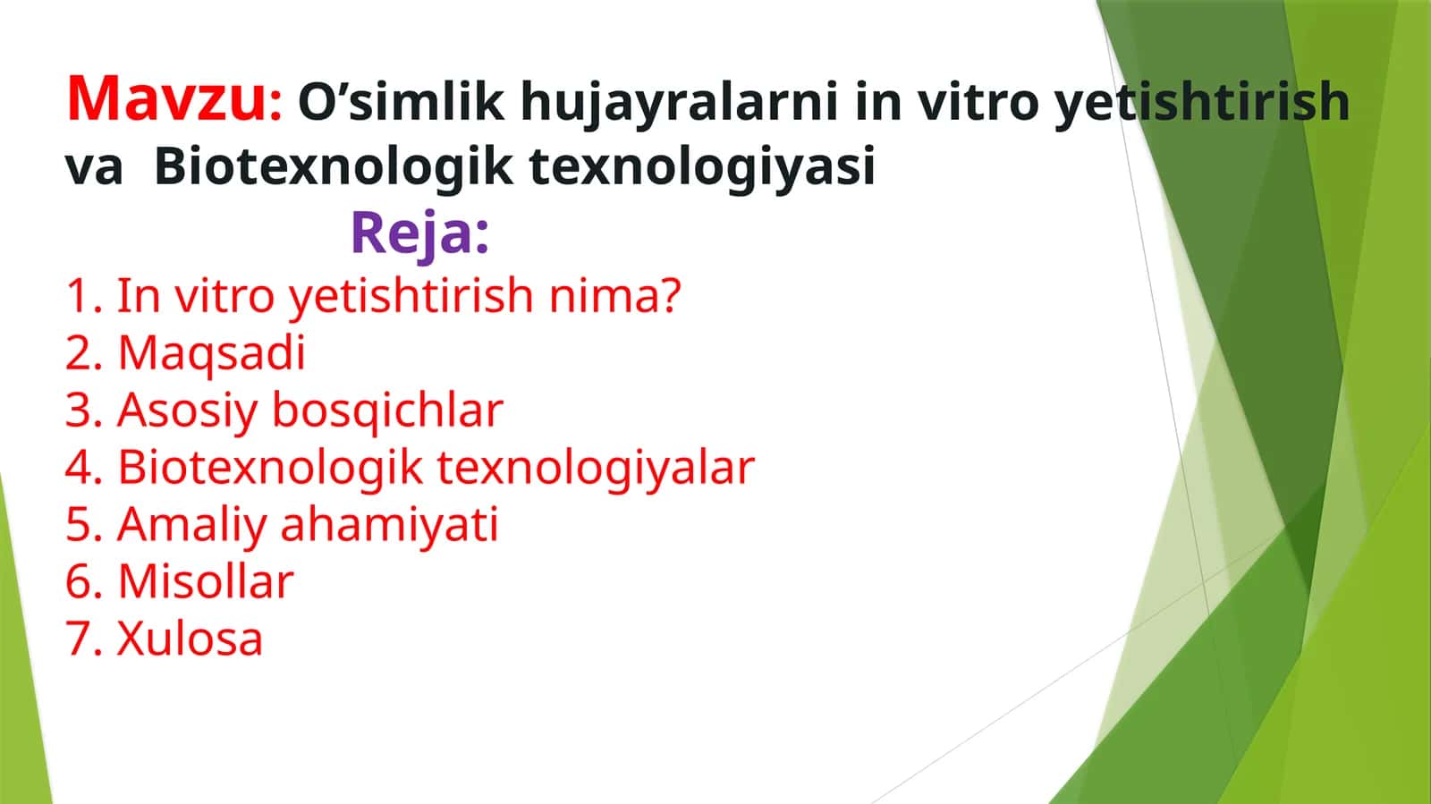 O’simlik hujayralarni in vitro yetishtirish va  Biotexnologik texnologiyasi 1