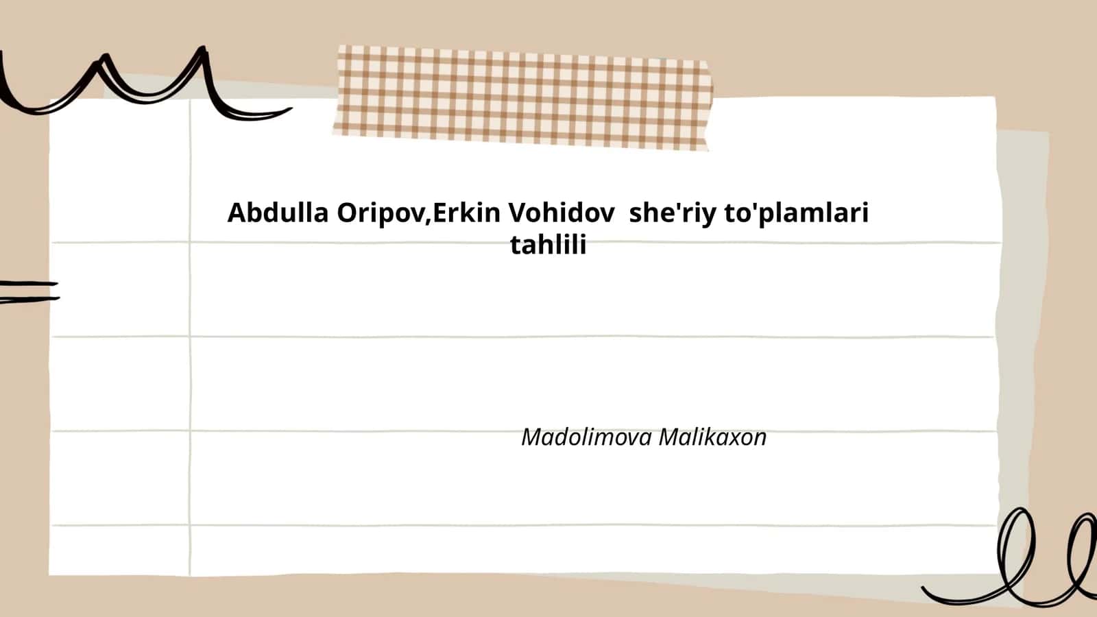 Abdulla Oripov, Erkin Vohidov she'riy to'plamlari tahlili 1