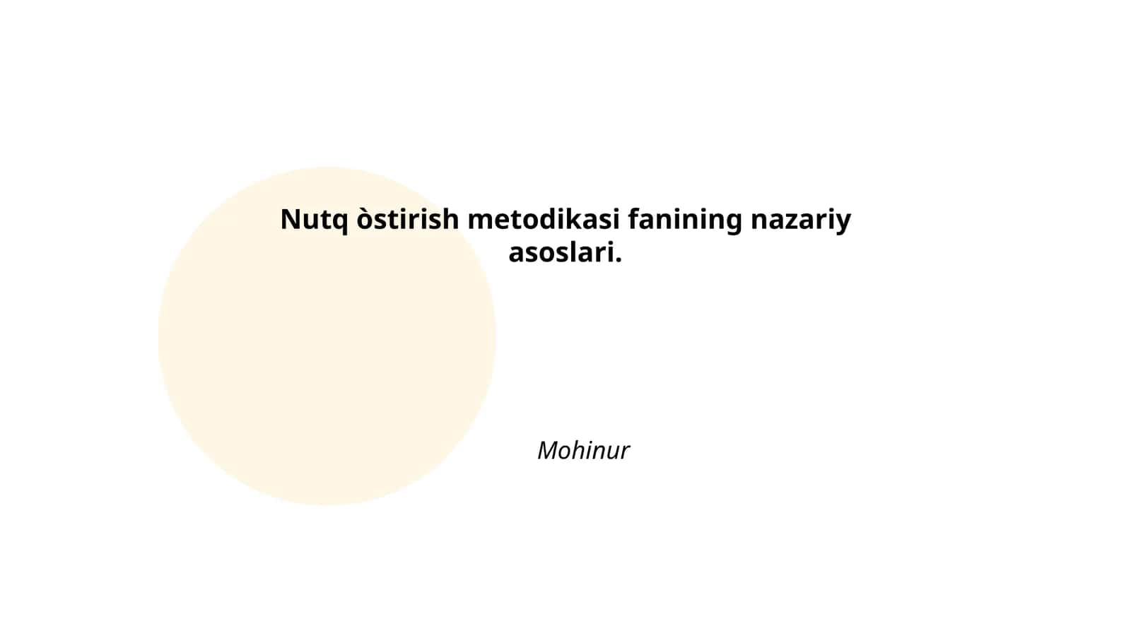 Nutq òstirish metodikasi fanining nazariy asoslari 1