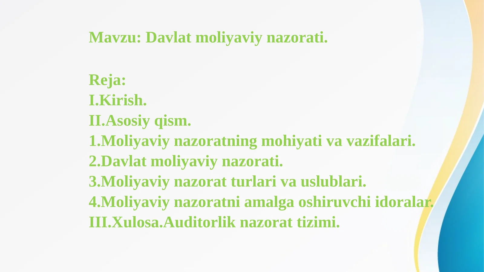 Davlat moliyaviy nazorati 1