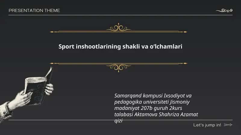 Sport inshootlarining shakli va oʻlchamlari 1