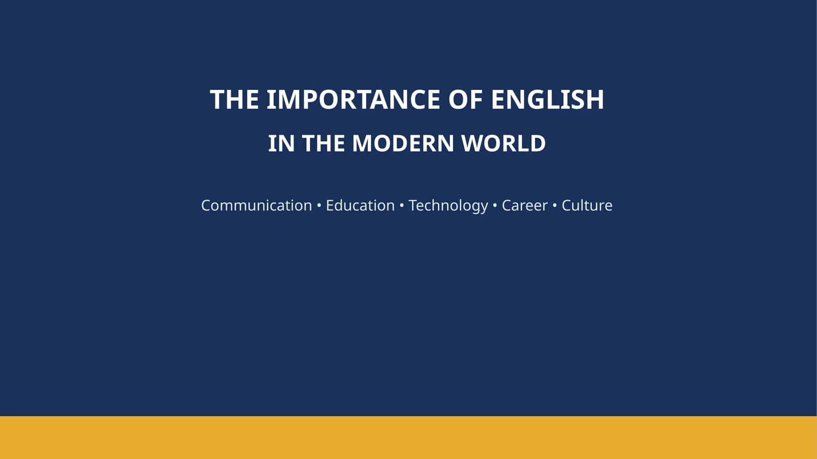 THE IMPORTANCE OF ENGLISH 1