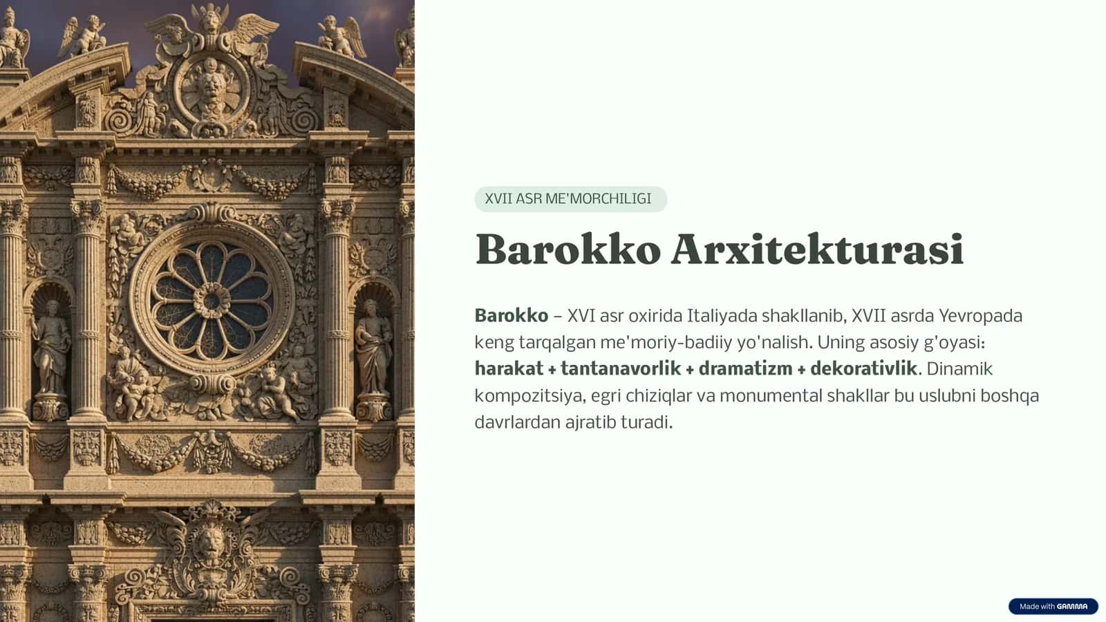Barokko Arxitekturasi | PPT 1