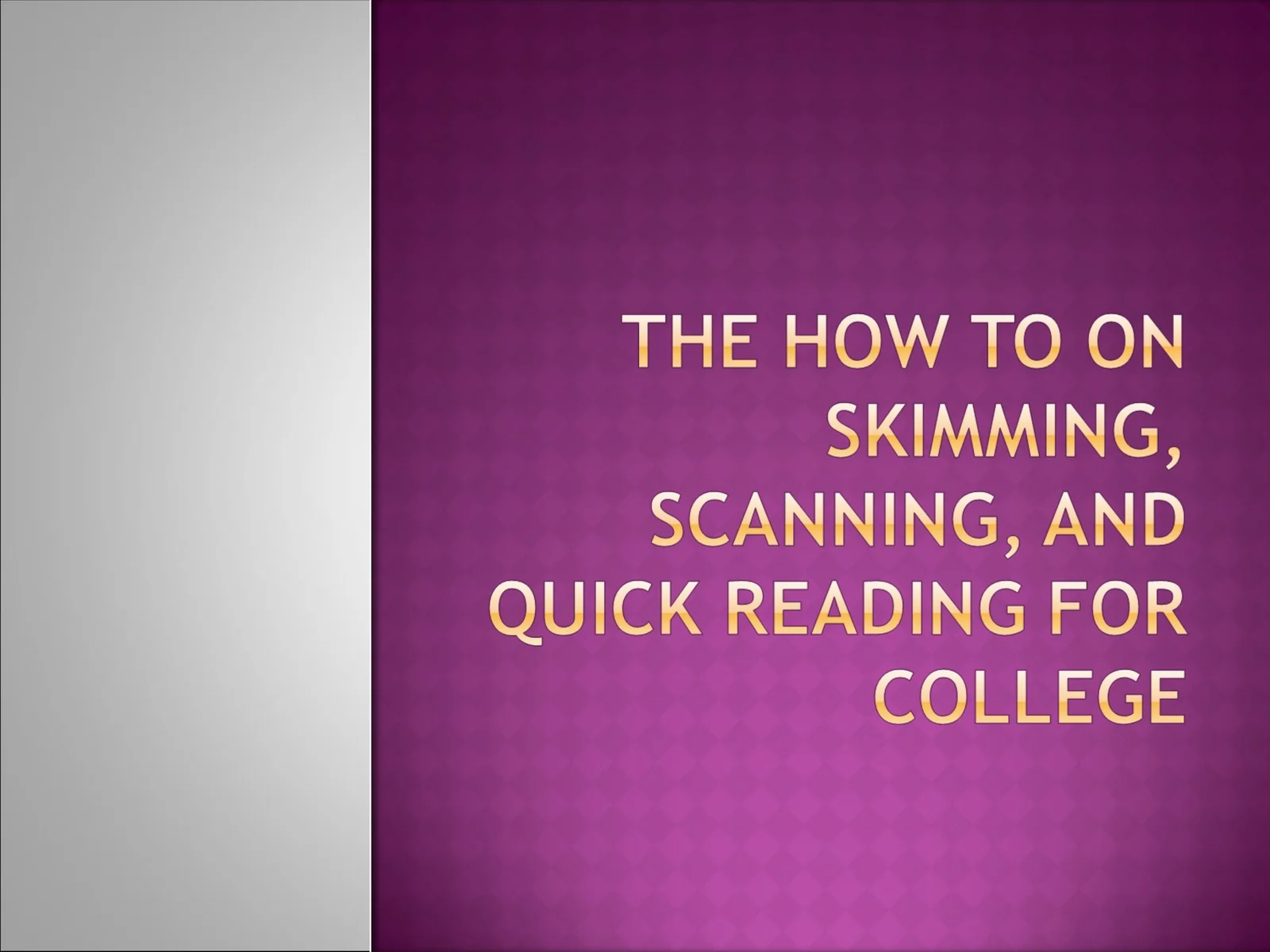 Skimming 1