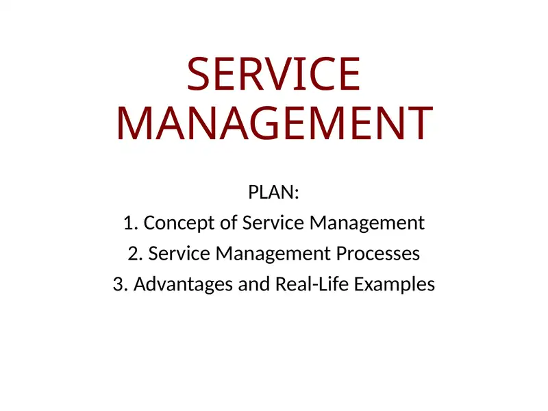 Service Management 1