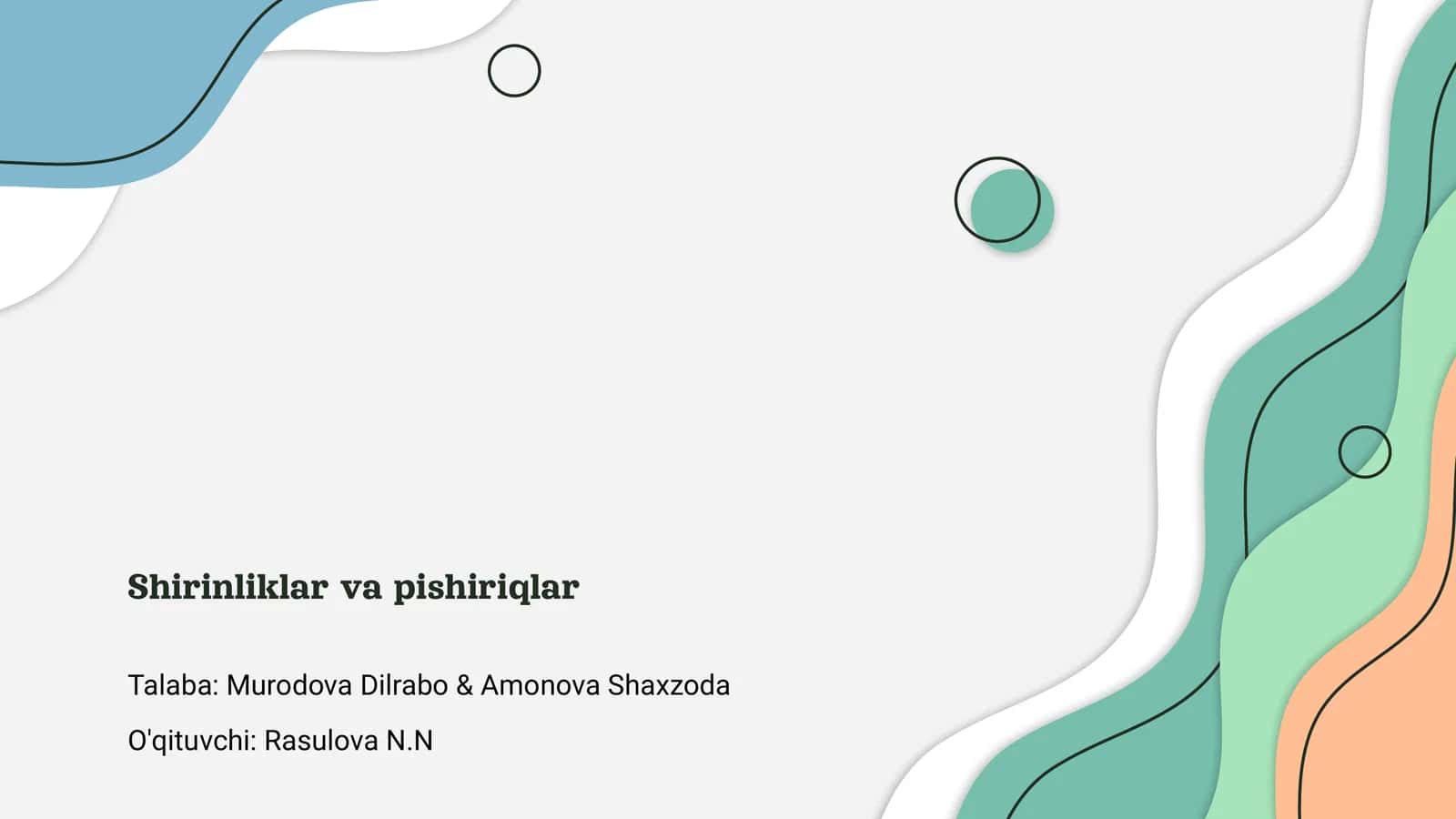 Shirinliklar va pishiriqlar 1