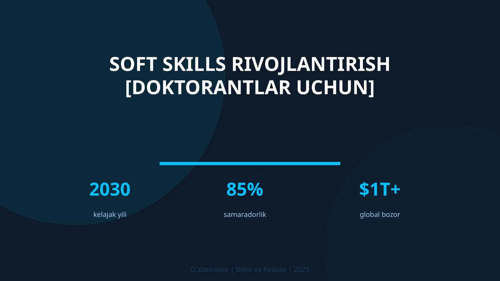 KIRISH: Soft skills rivojlantirish [doktorantlar uchun] 1