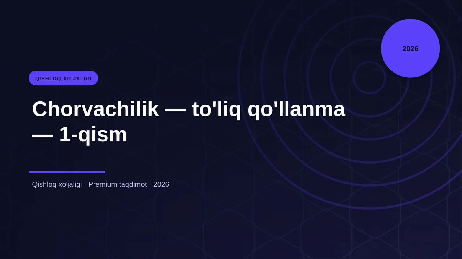 Chorvachilik — to'liq qo'llanma — 1-qism 1