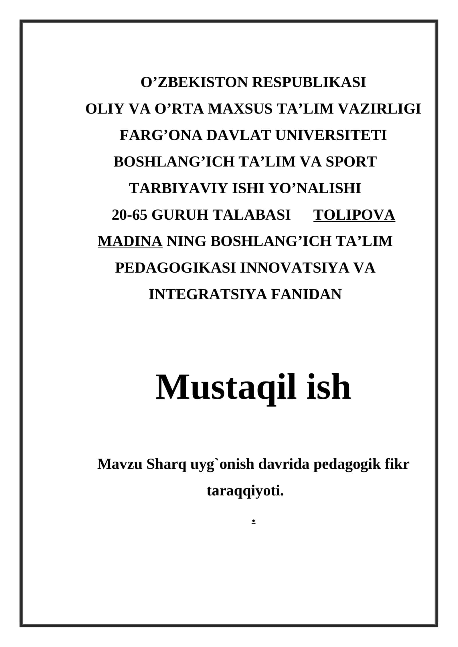 Sharq uyg`onish davrida pedagogik fikr taraqqiyoti 1