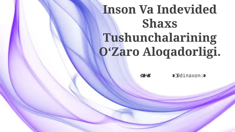 Inson Va Indevided Shaxs Tushunchalarining OʻZaro Aloqadorligi 1