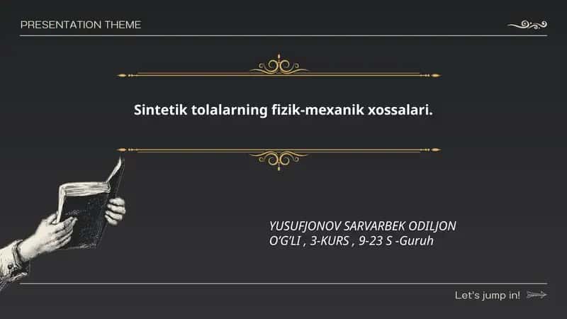 Sintetik Tolalarning Fizik-Mexanik Xossalari 1