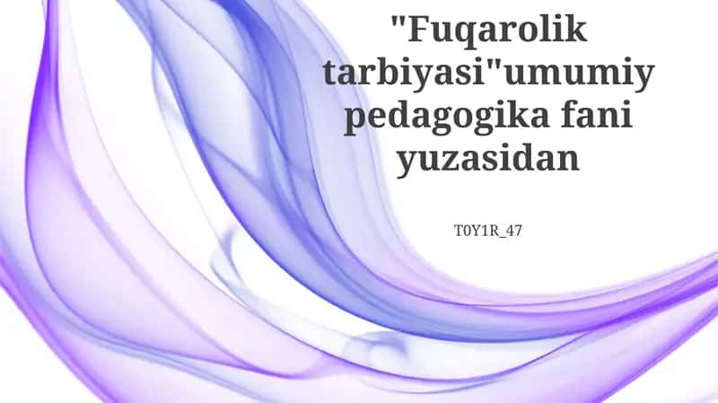 Fuqarolik tarbiyasi 1
