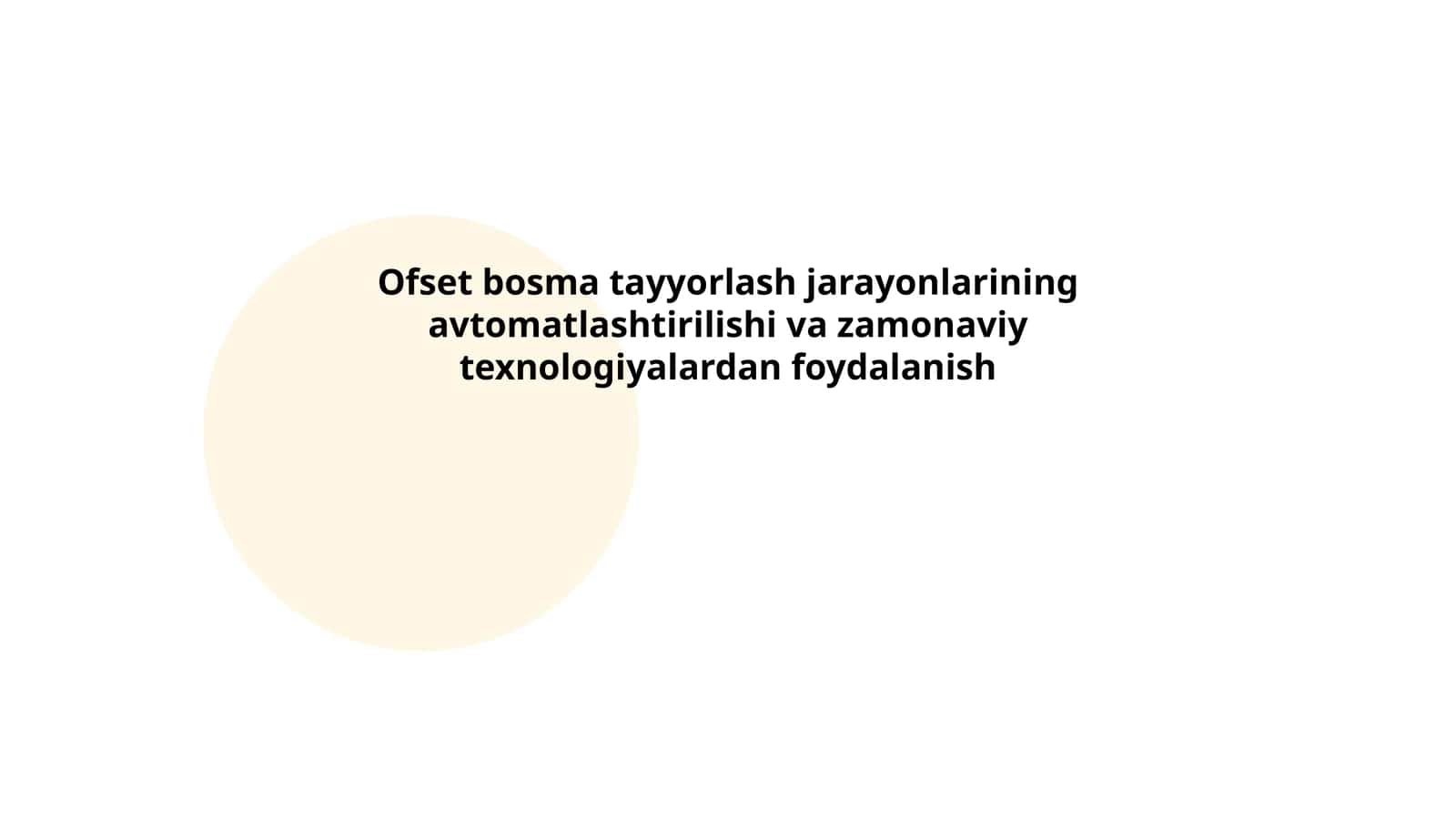 Ofset bosma tayyorlash jarayonlarining avtomatlashtirilishi va zamonaviy texnologiyalardan foydalanish 1