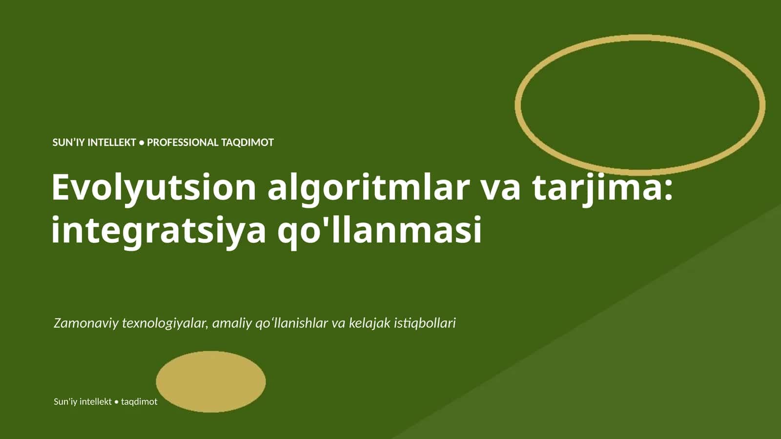 Evolyutsion algoritmlar va tarjima: integratsiya qo'llanmasi 1