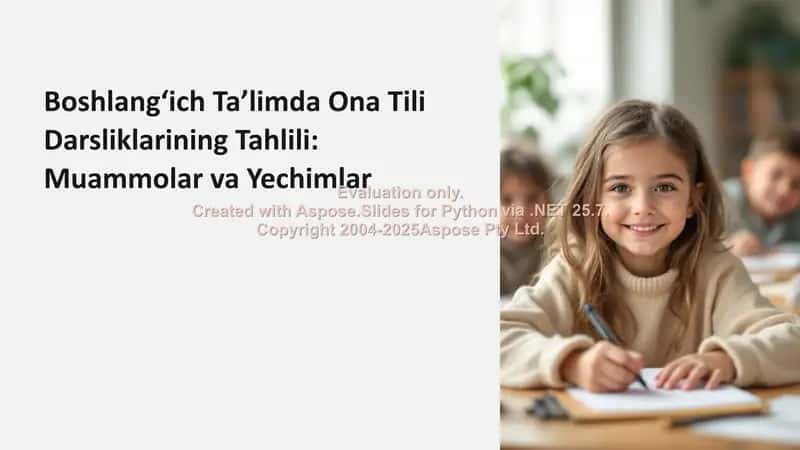Boshlangʻich Taʼlimda Ona Tili Darsliklarining Tahlili: Muammolar va Yechimlar 1