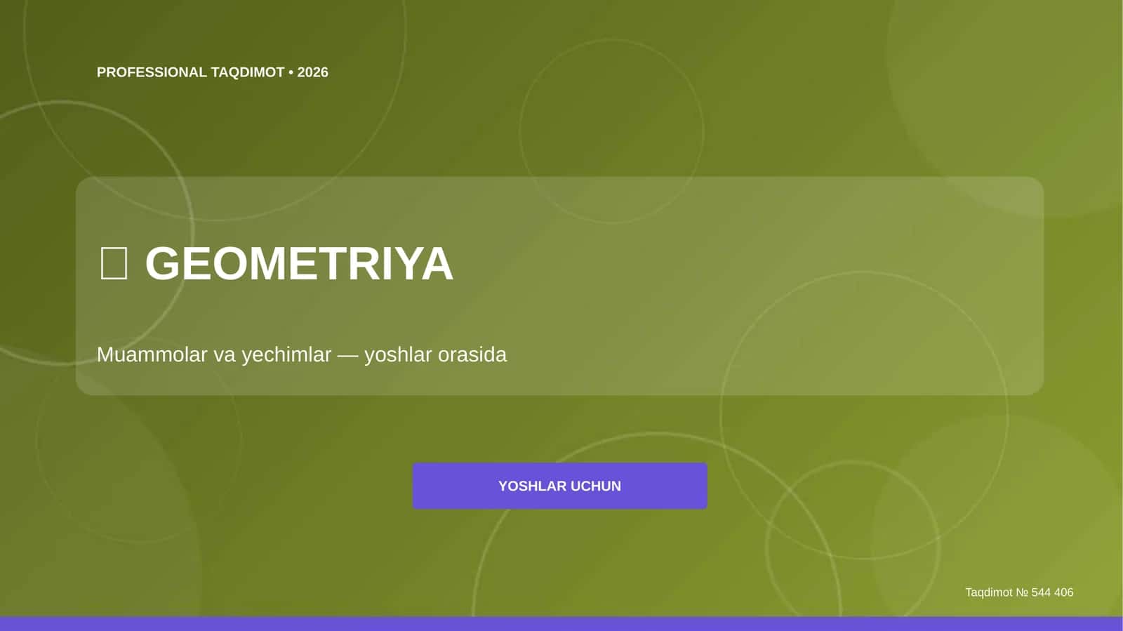 Geometriya: muammolar va yechimlar (yoshlar orasida) 1