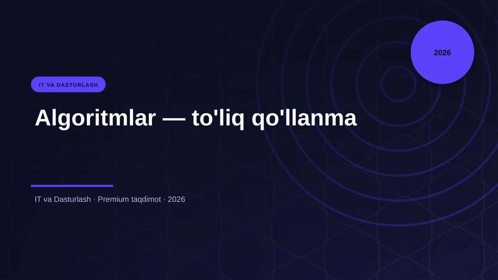 Algoritmlar — to'liq qo'llanma 1