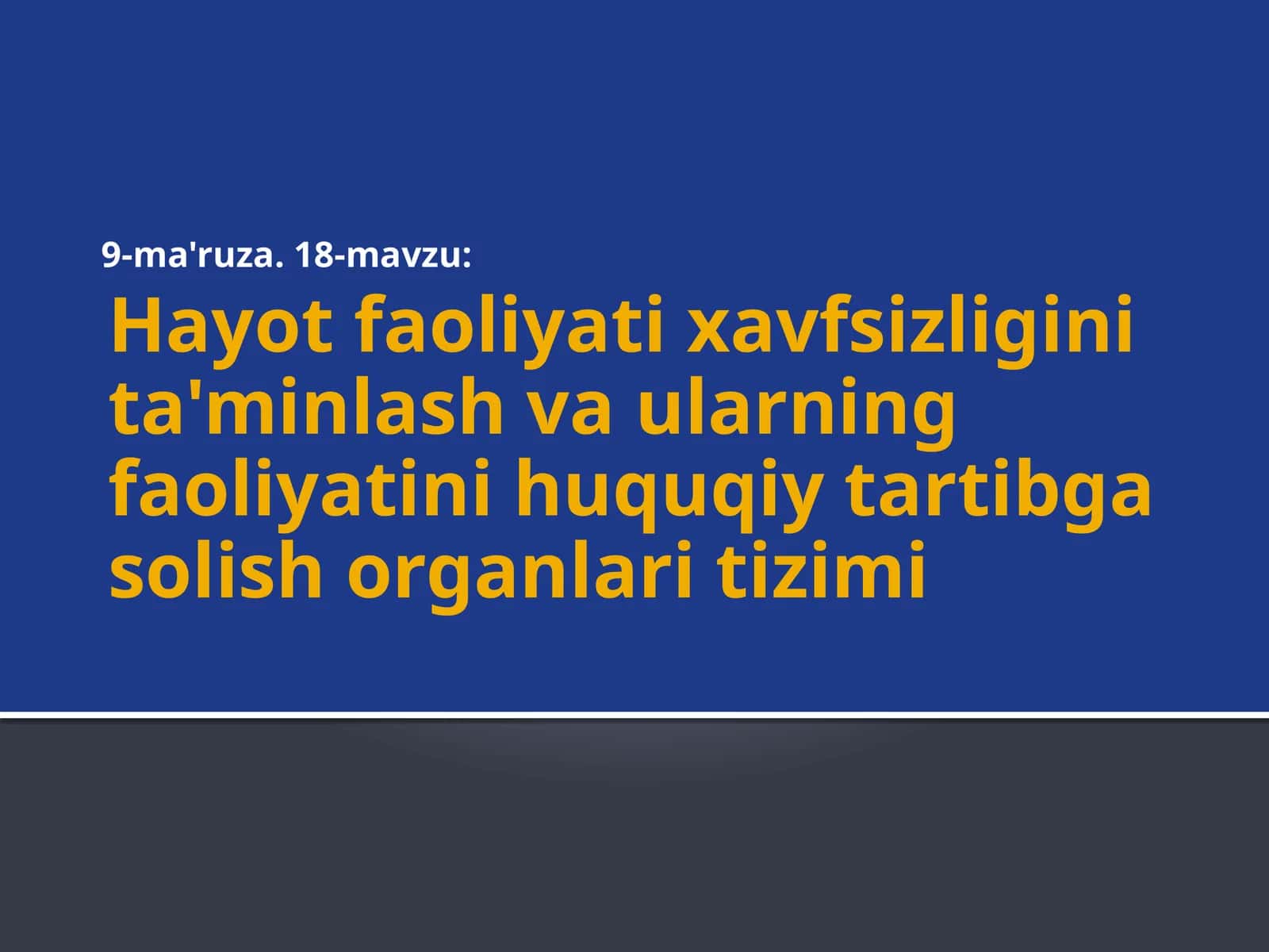Favqulodda vaziyatlarning oldini olish tizimi 1