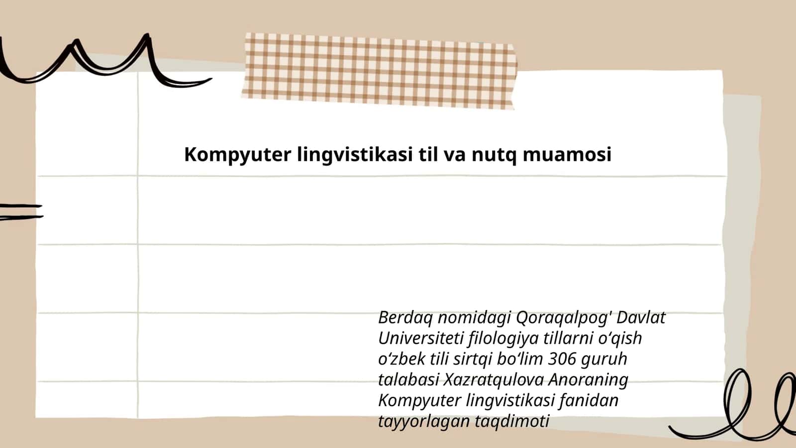 Kompyuter lingvistikasi til va nutq muamosi 1