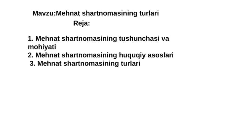 Mehnat shartnomasi 1