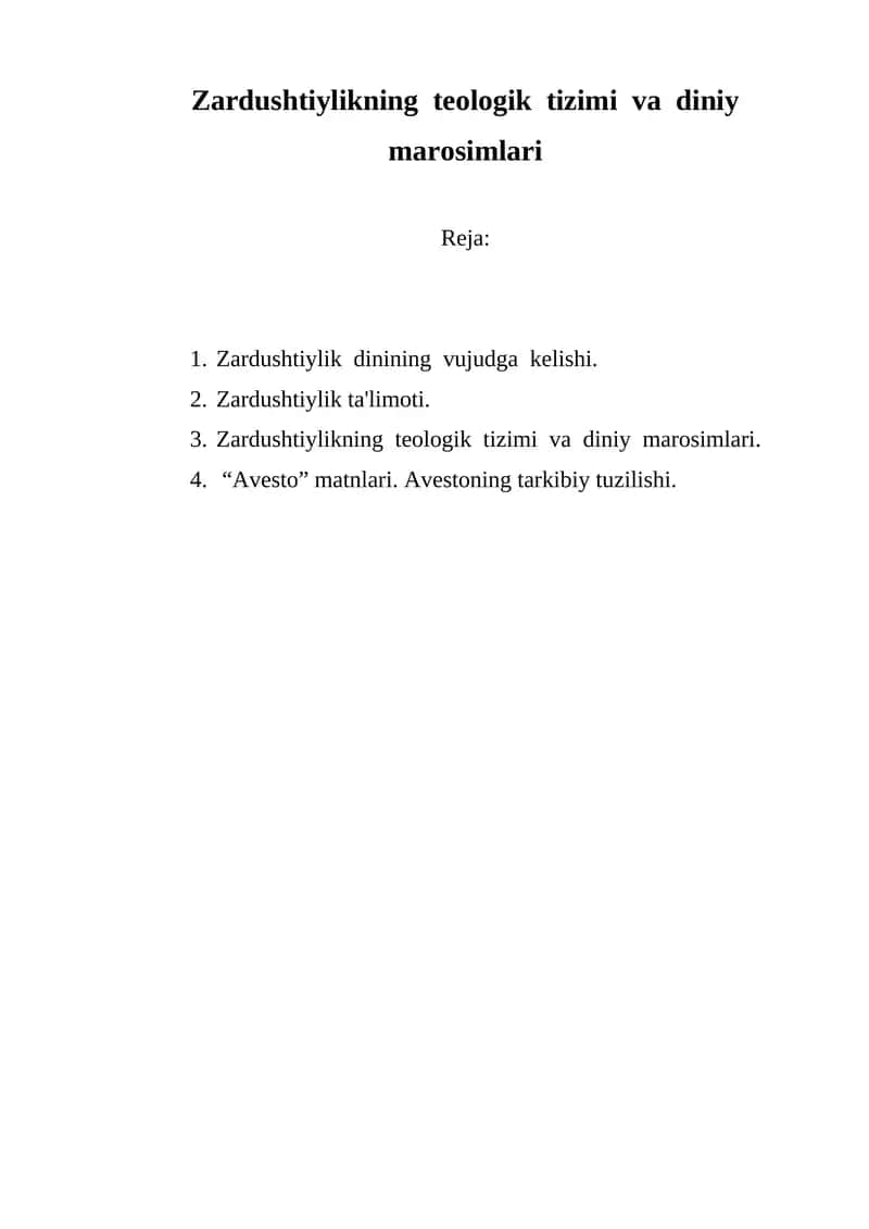 Zardushtiylikning  teologik  tizimi  va  diniy  marosimlari 1