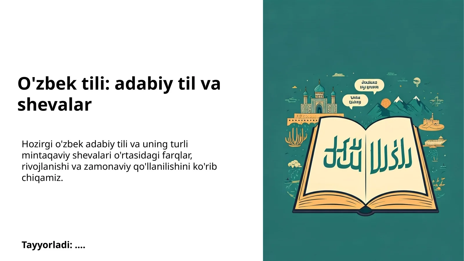 O'zbek tili: adabiy til va shevalar 1