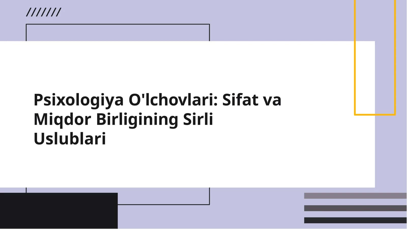 Psixologiya O'lchovlari Sifat va Miqdor Birligining Sirli Uslublari 1