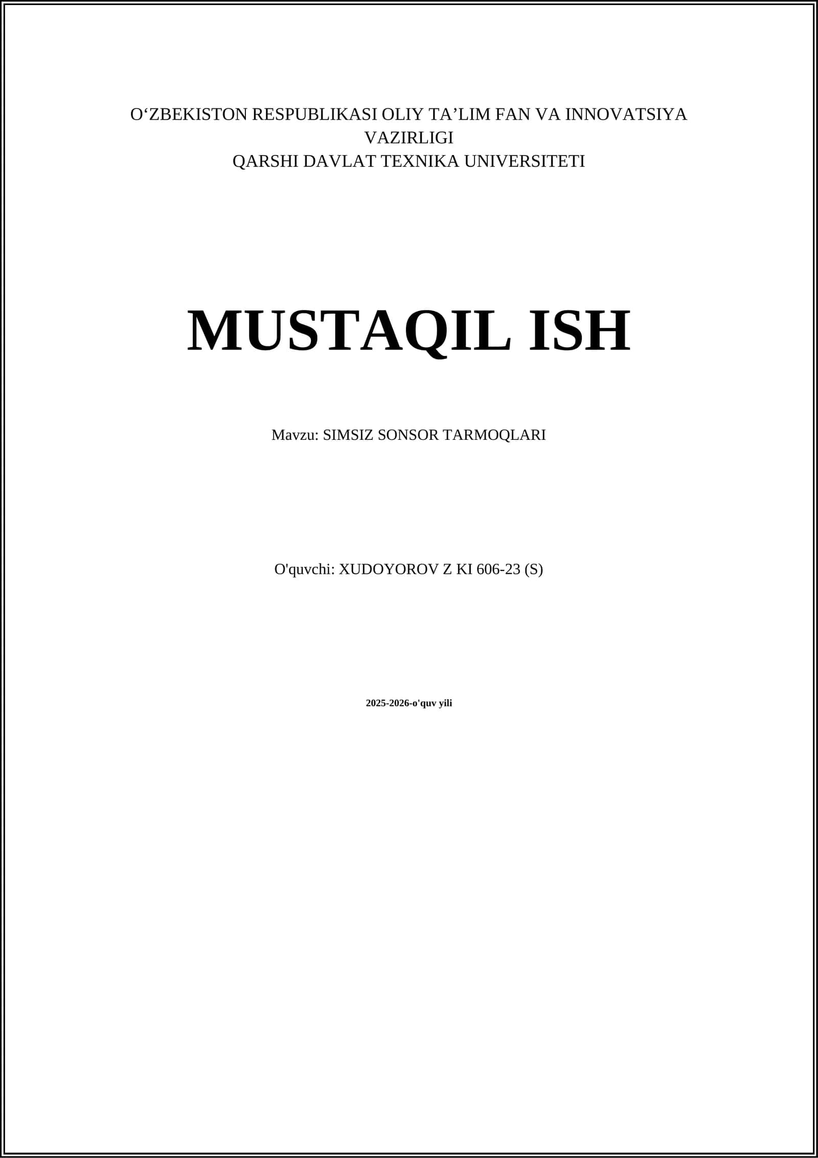 SIMSIZ SONSOR TARMOQLARI 1