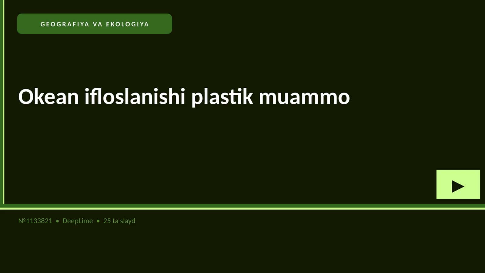 Okean ifloslanishi plastik muammo 1