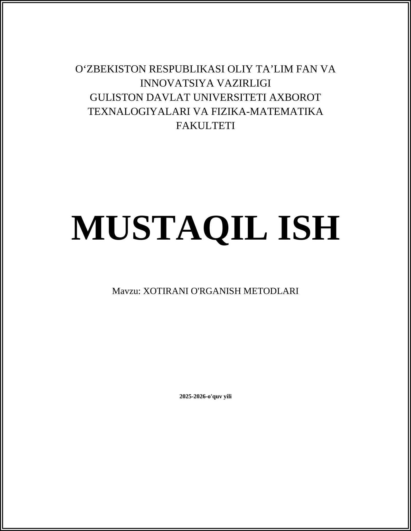 Xotirani O'rganish Metodlari 1