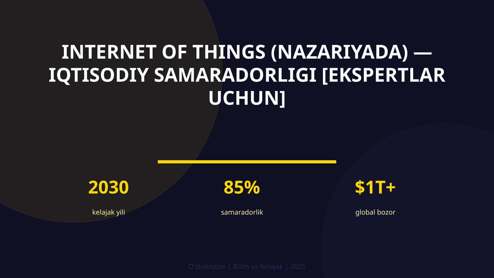 Internet of Things (nazariyada) — iqtisodiy samaradorligi [ekspertlar uchun] 1