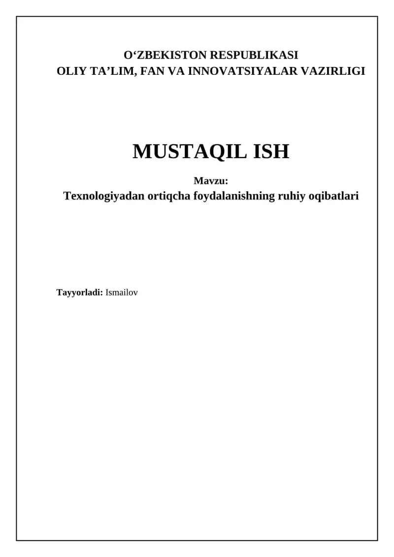 Texnologiyadan ortiqcha foydalanishning ruhiy oqibatlari 1