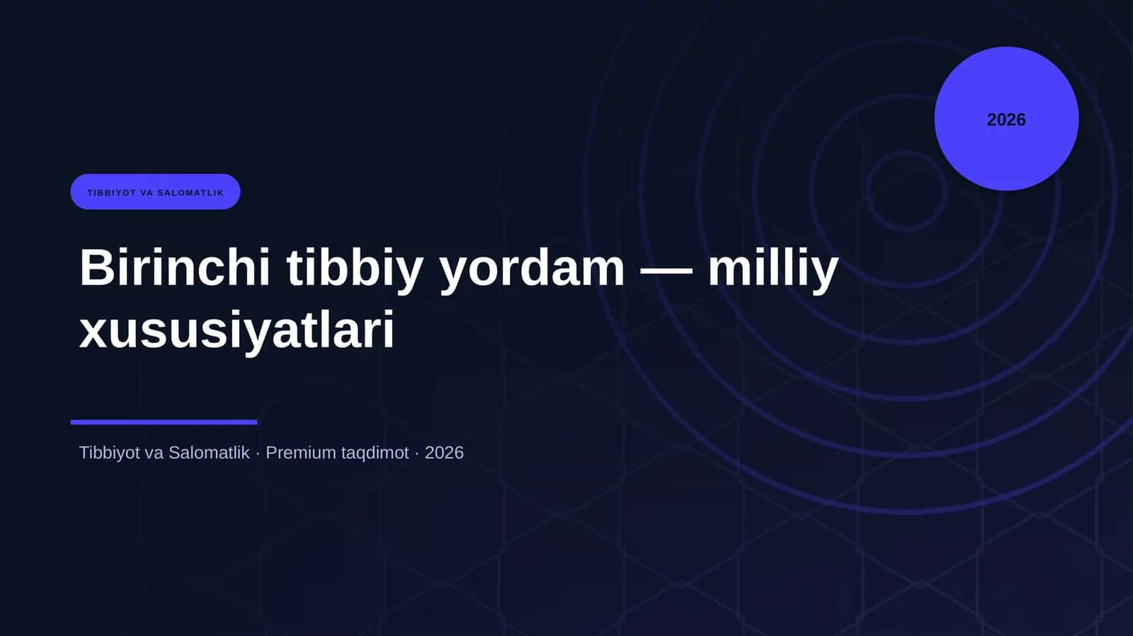 Birinchi tibbiy yordam — milliy xususiyatlari 1