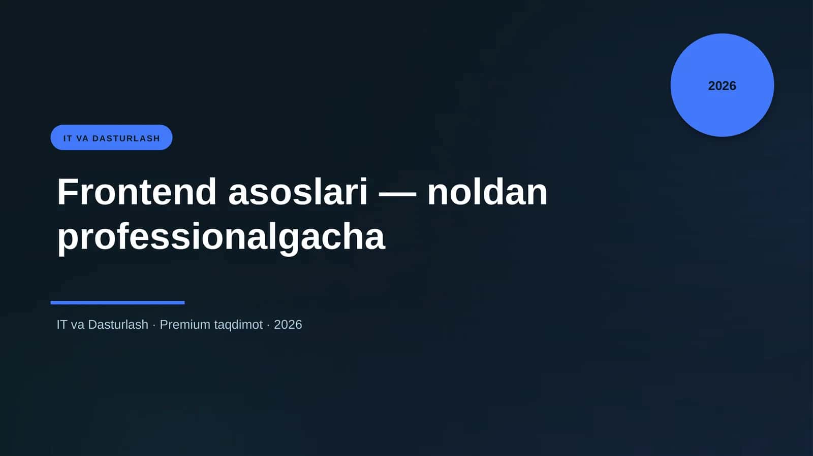 Frontend asoslari — noldan professionalgacha 1