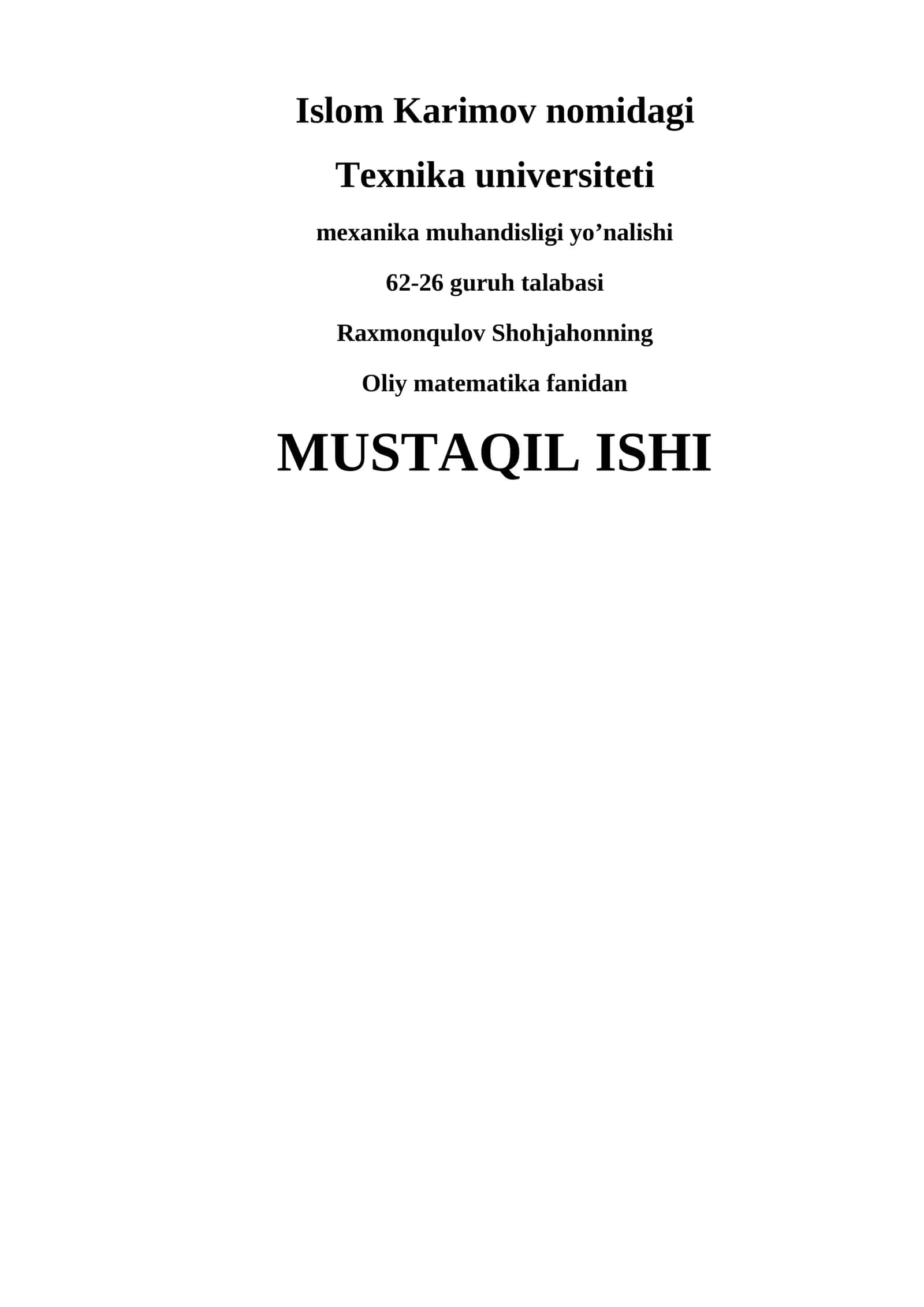 Matritsaning rangi, Kroneker-Kapelli teoremasi va Jordan-Gauss usulida chiziqli tenglamalar sistemasini yechish 1