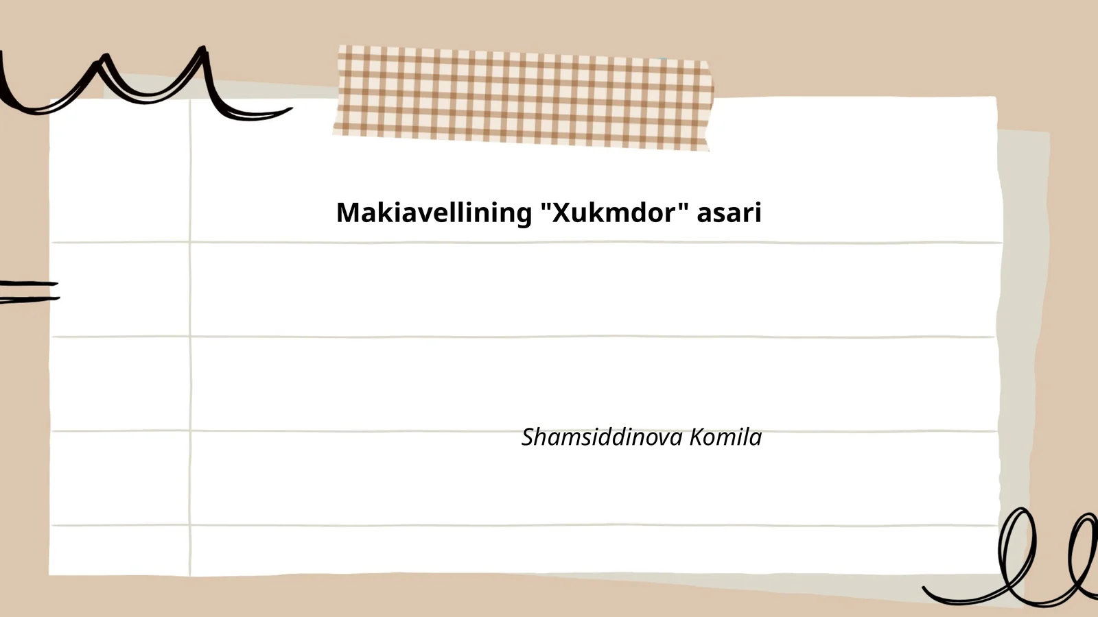 Makiavellining "Xukmdor" asari 1