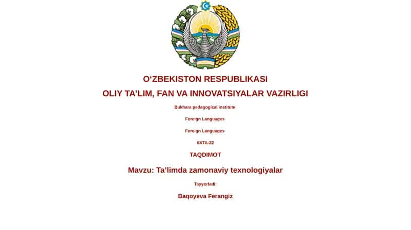 Ta’limda zamonaviy texnologiyalar 1