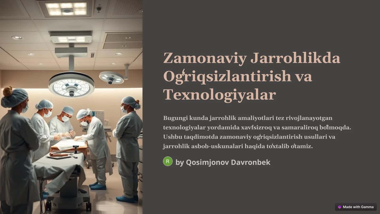 Umumiy Ogʻriqsizlantirishning Yangi Usullari 1