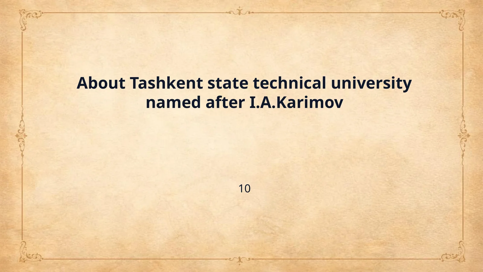 About Tashkent state technical university named after I.A.Karimov 1