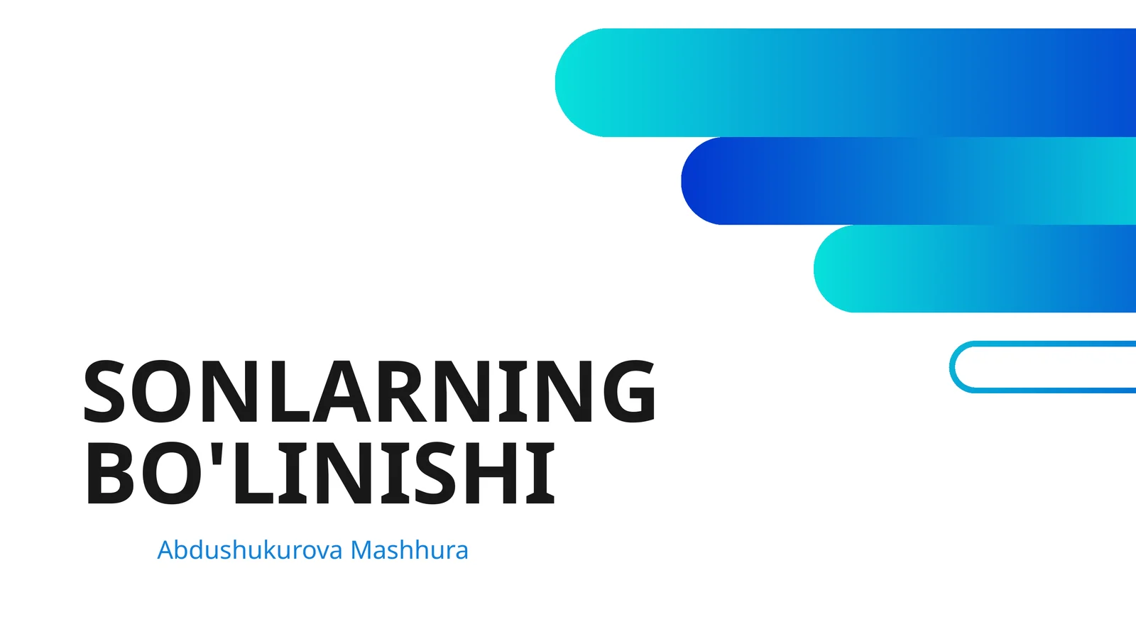 SONLARNING BO'LINISHI 1