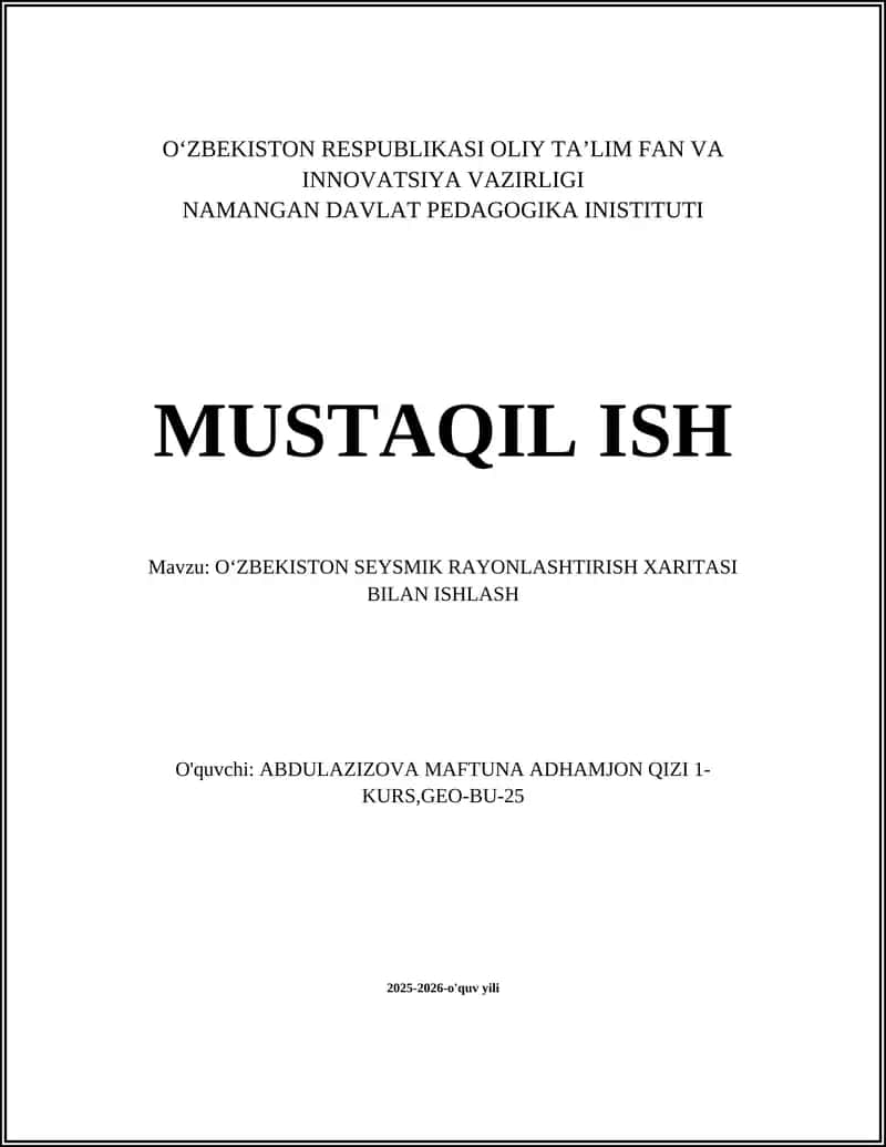 OʻZBEKISTON RESPUBLIKASI OLIY TA’LIM FAN VA INNOVATSIYA VAZIRLIGI 1