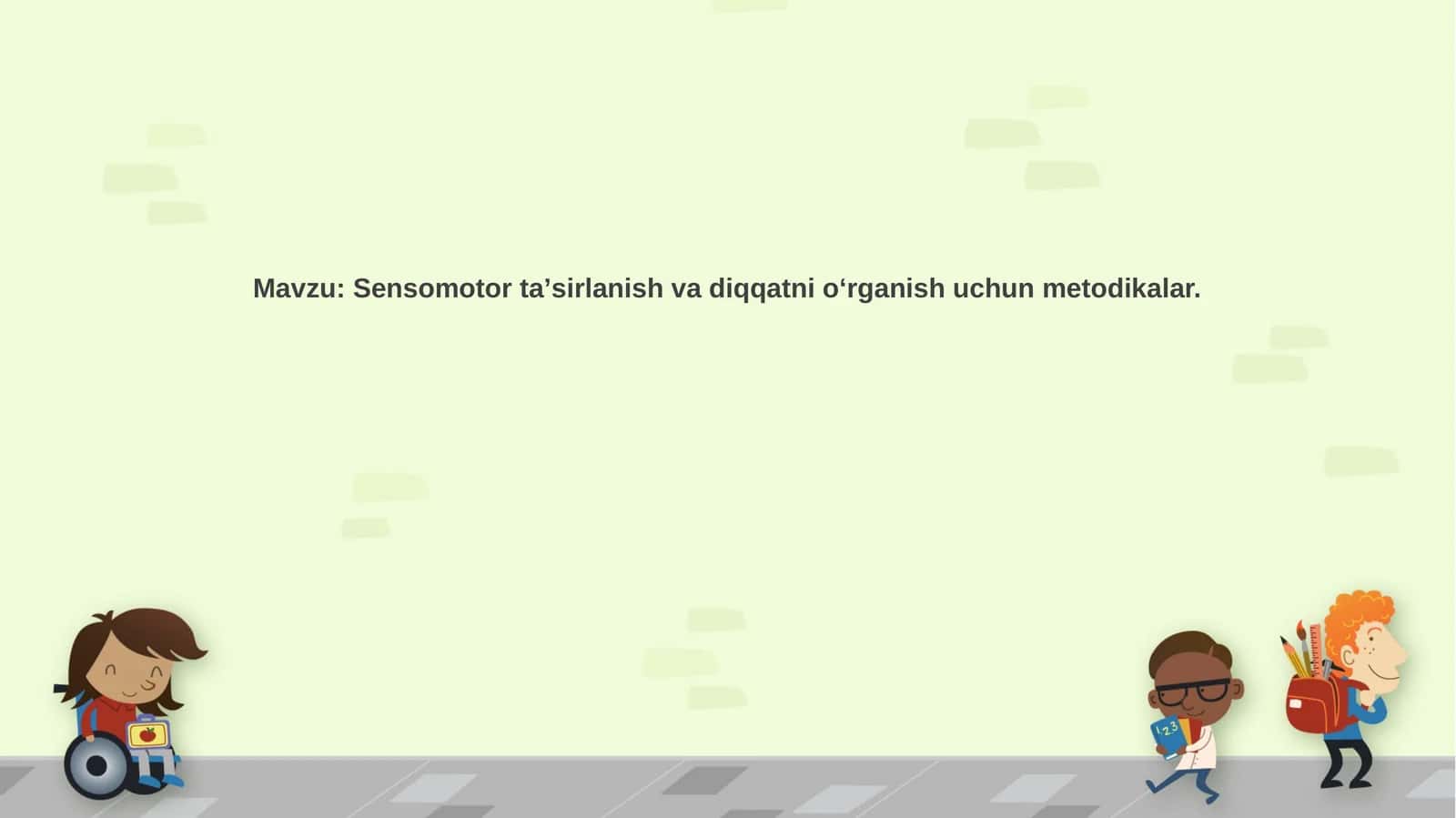 Sensomotor  taʼsirlanish va   diqqatni   o‘rganish  uchun  metodikalar 1