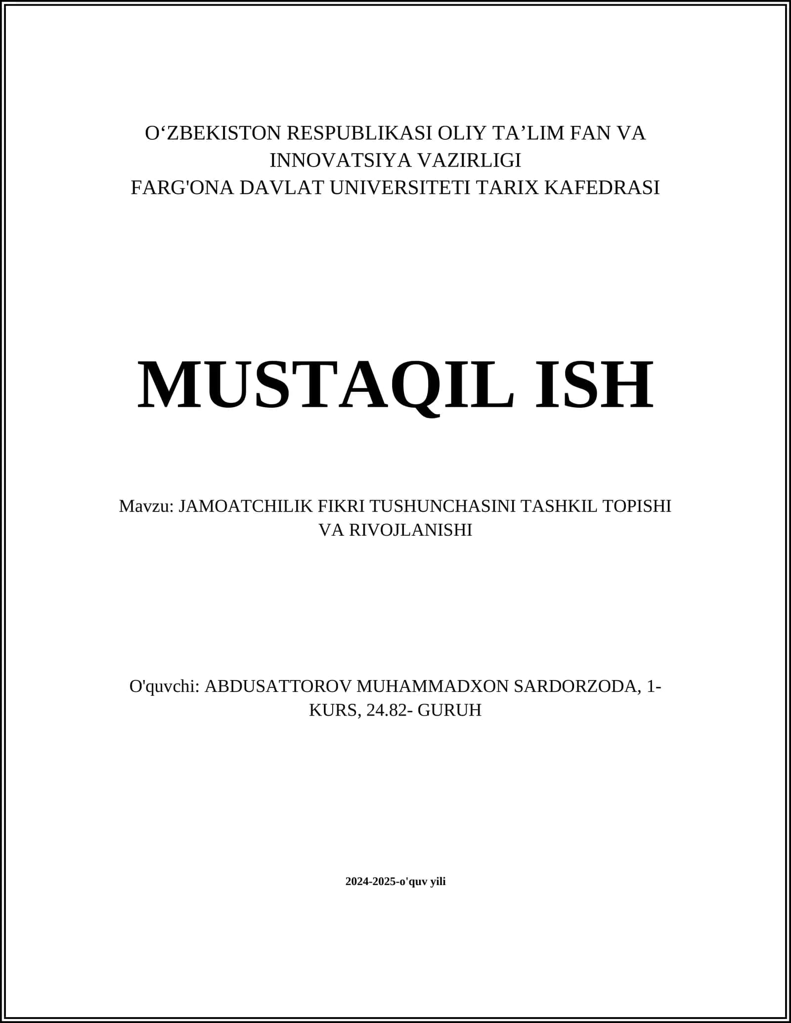JAMOATCHILIK FIKRI TUSHUNCHASINI TASHKIL TOPISHI VA RIVOJLANISHI 1