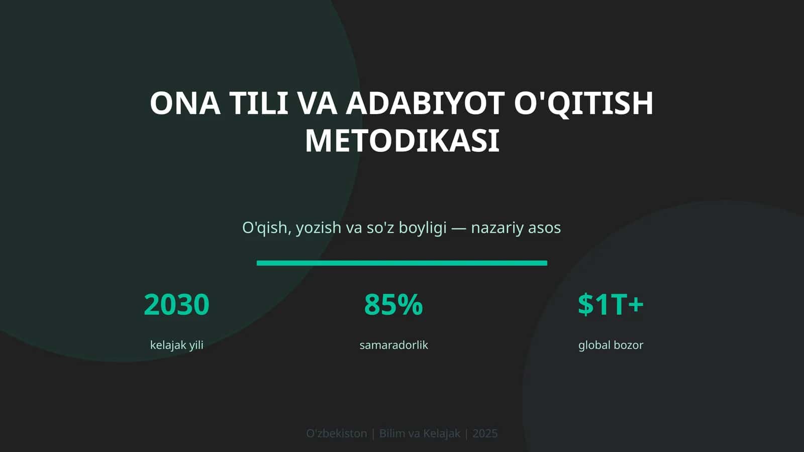 Ona tili va adabiyot o'qitish metodikasi 1