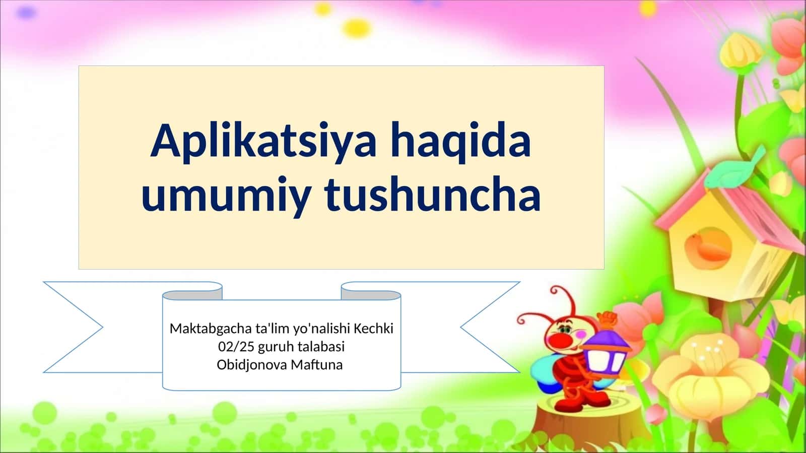 Aplikatsiya haqida umumiy tushuncha 1
