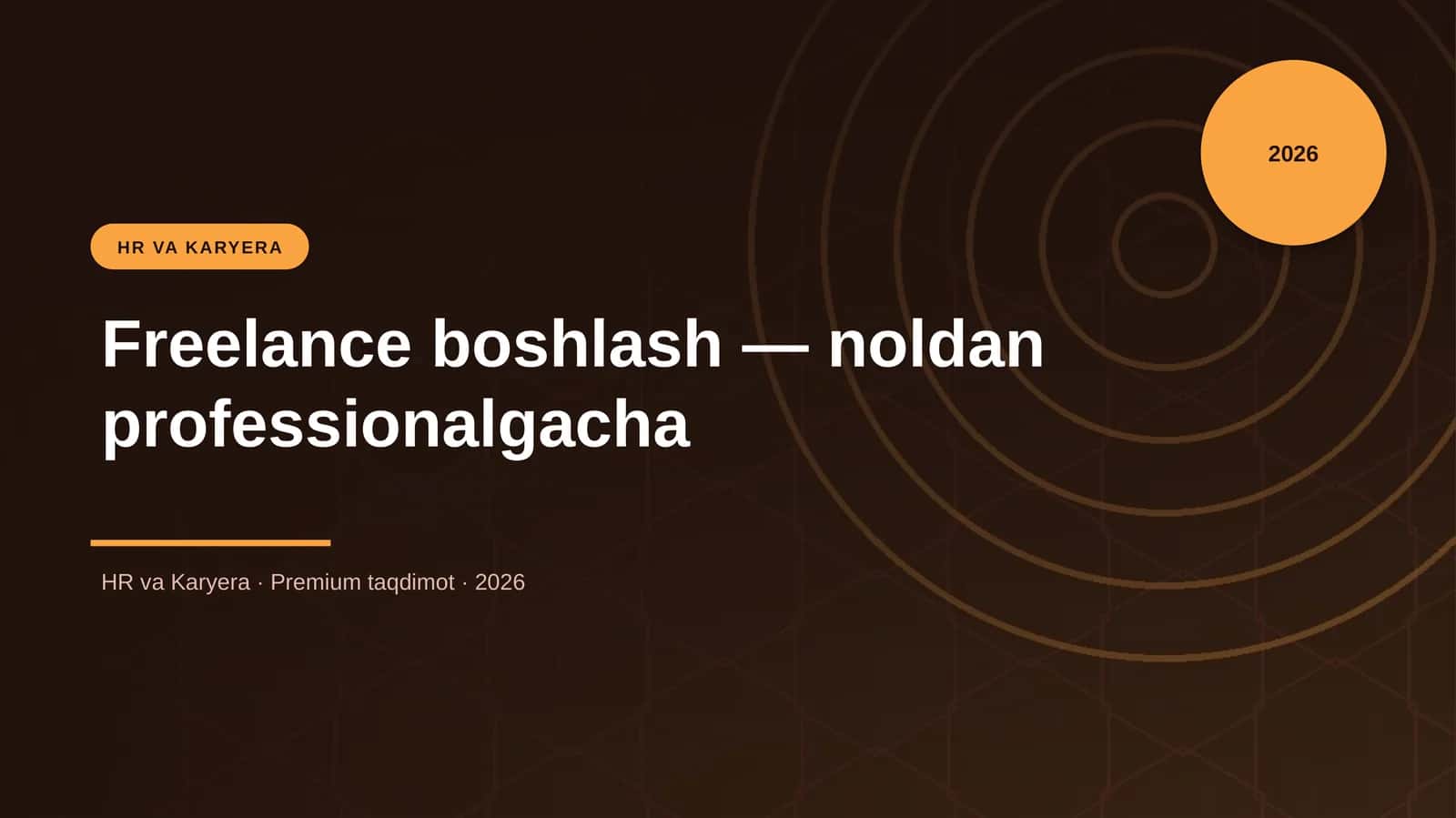 Freelance boshlash — noldan professionalgacha 1
