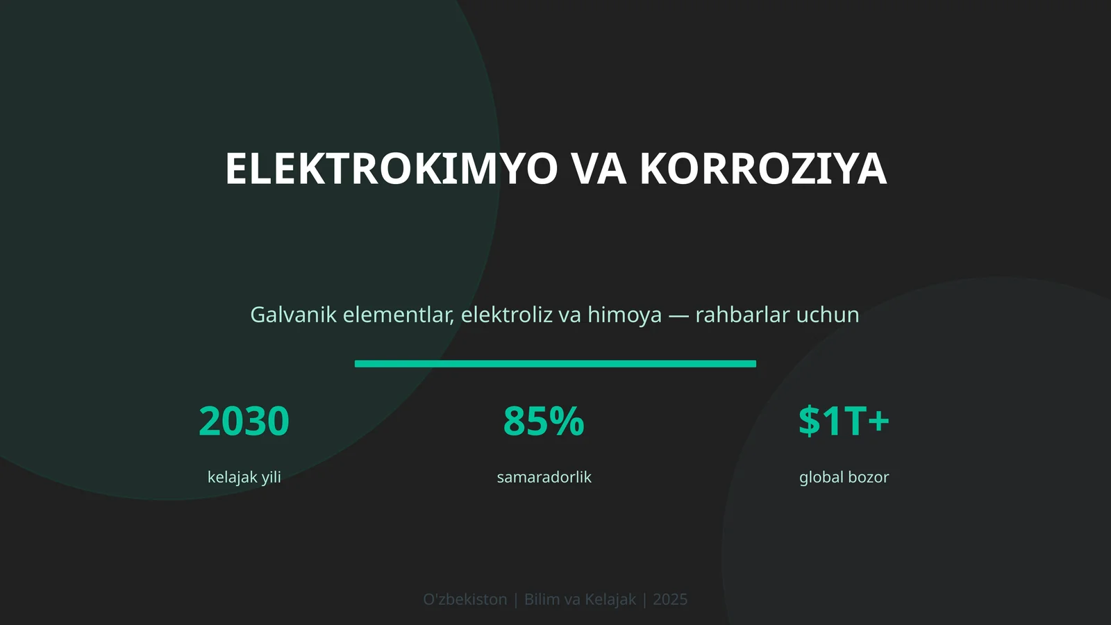 Elektrokimyo va korroziya 1