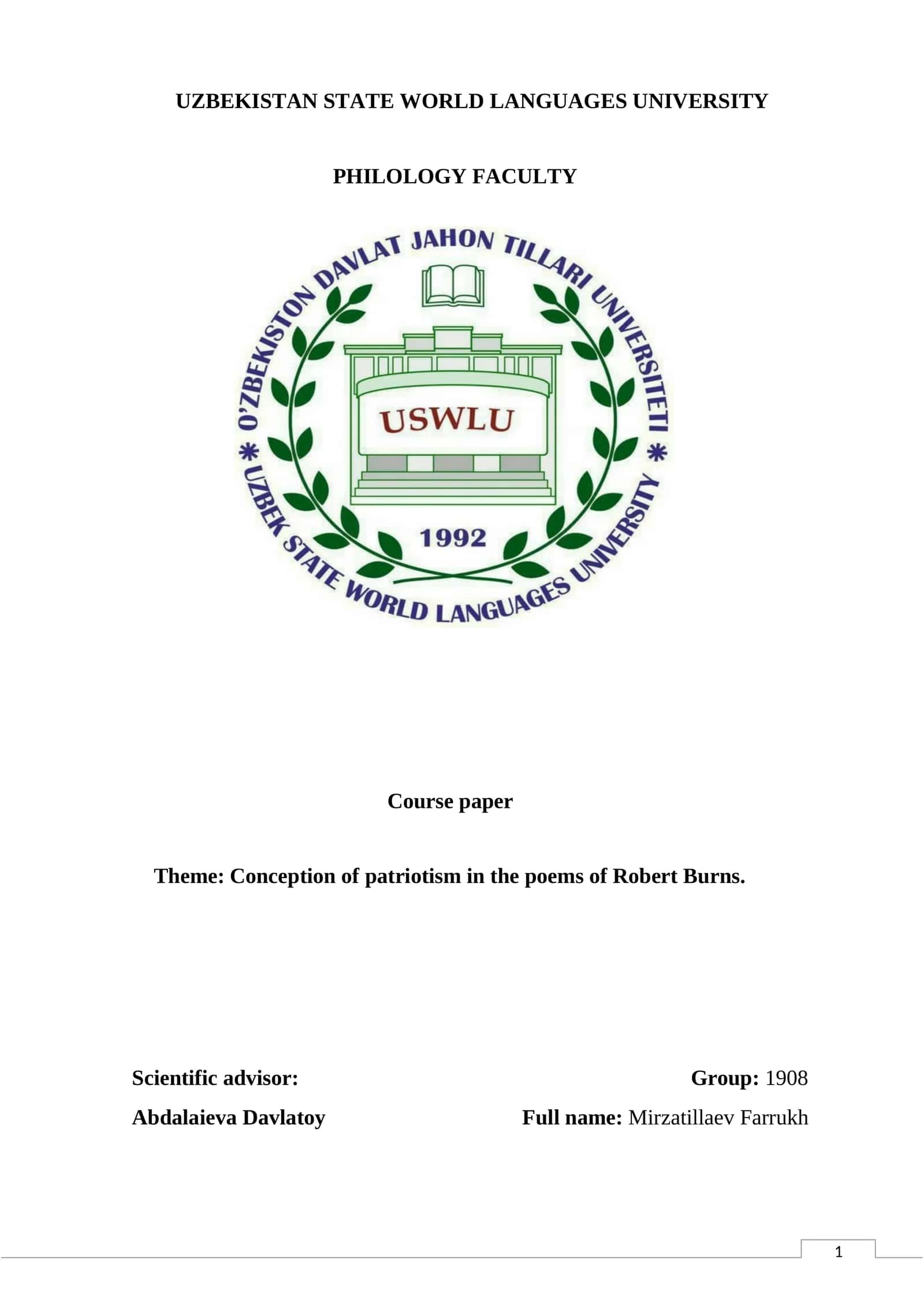 KURS (işi) LOYIHASI 1